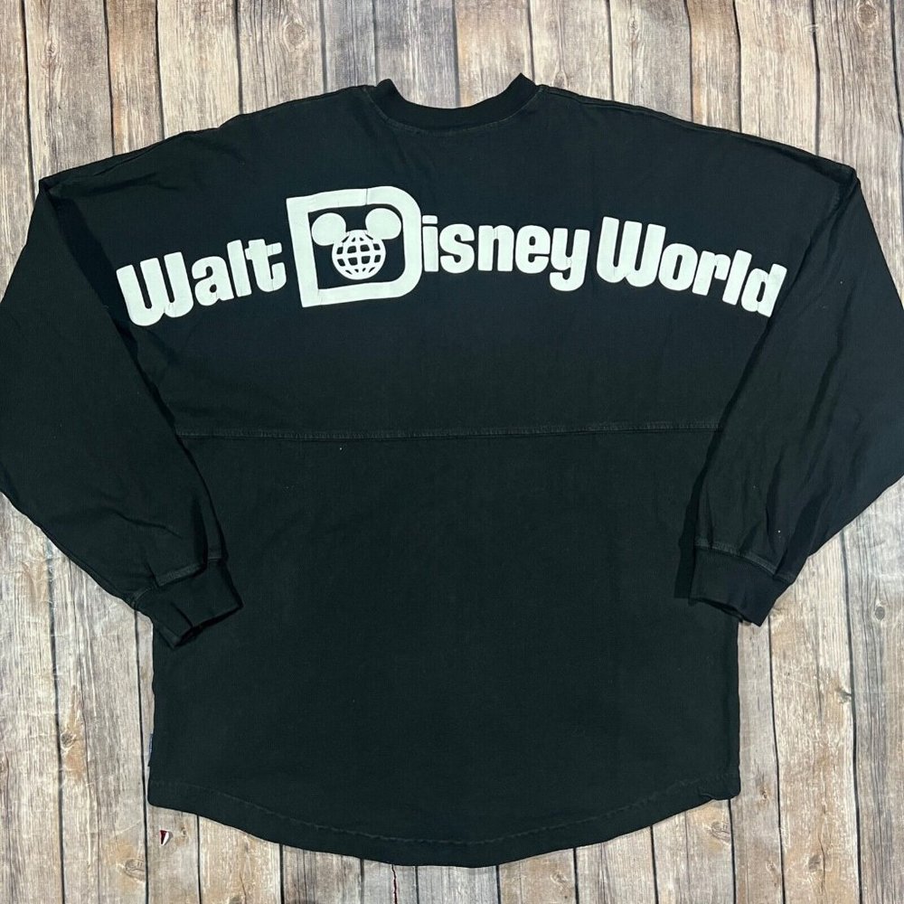 Disney Parks Walt Disney World Spirit Jersey Long Sleeve Shirt Medium Mens Black